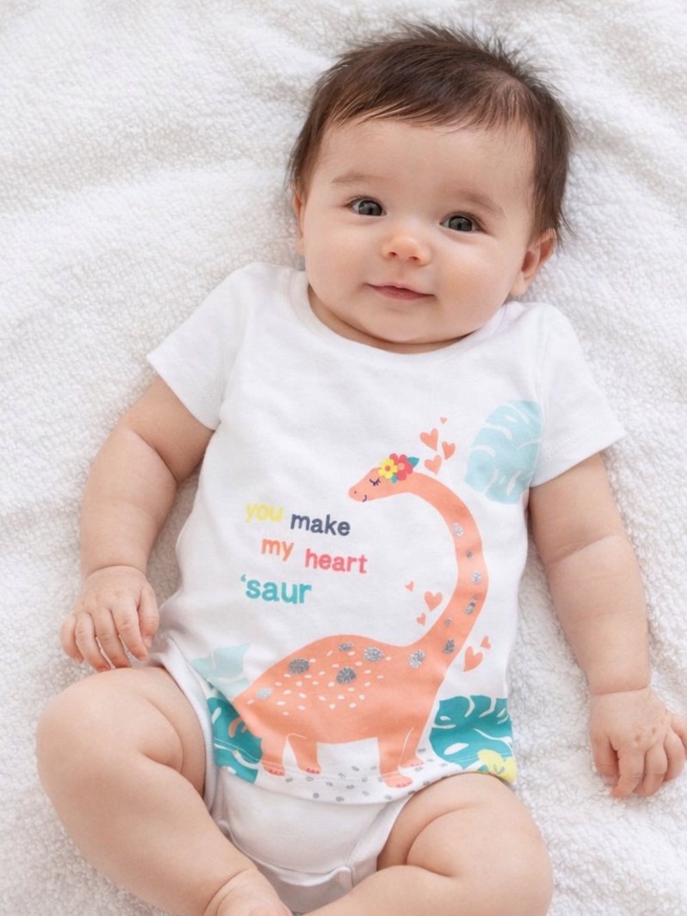 Carter’s Baby Girl Dinosaur Tee 3M NWT Cute Graphic Shirt